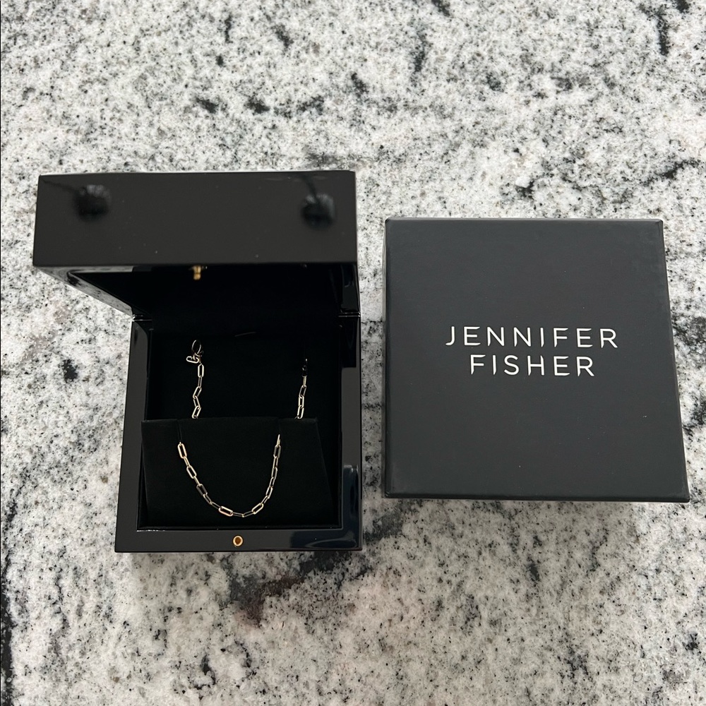 Jennifer Fisher Jewelry Small Long Link Chain Necklace-14k Solid Yellow Gold-15”